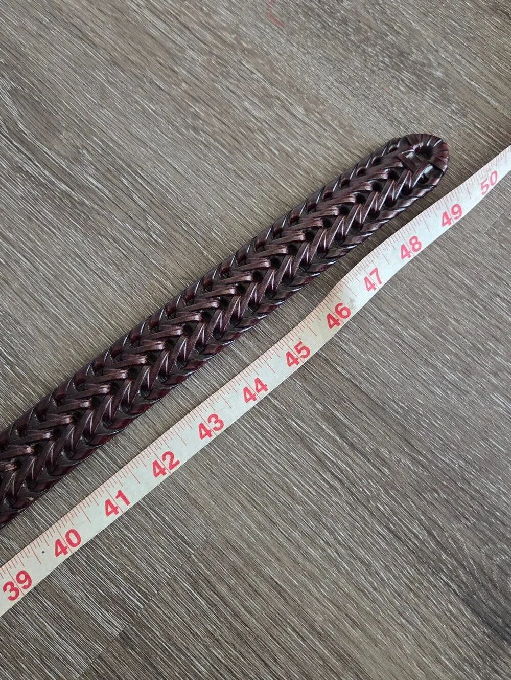 Woven Men's Belt - Burgundy - 50